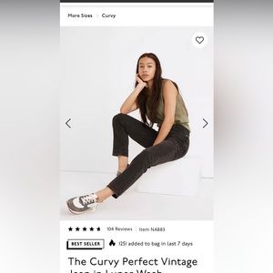 Madewell curvy perfect vintage straight lunar wash size 27